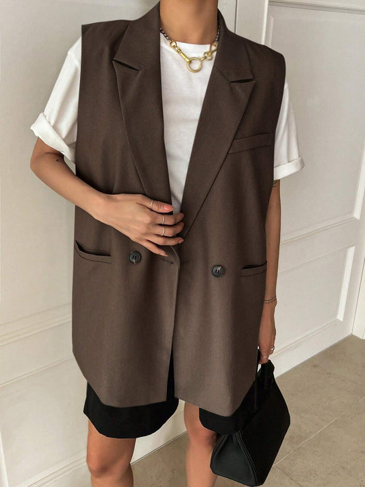 Brown Blazer Vest