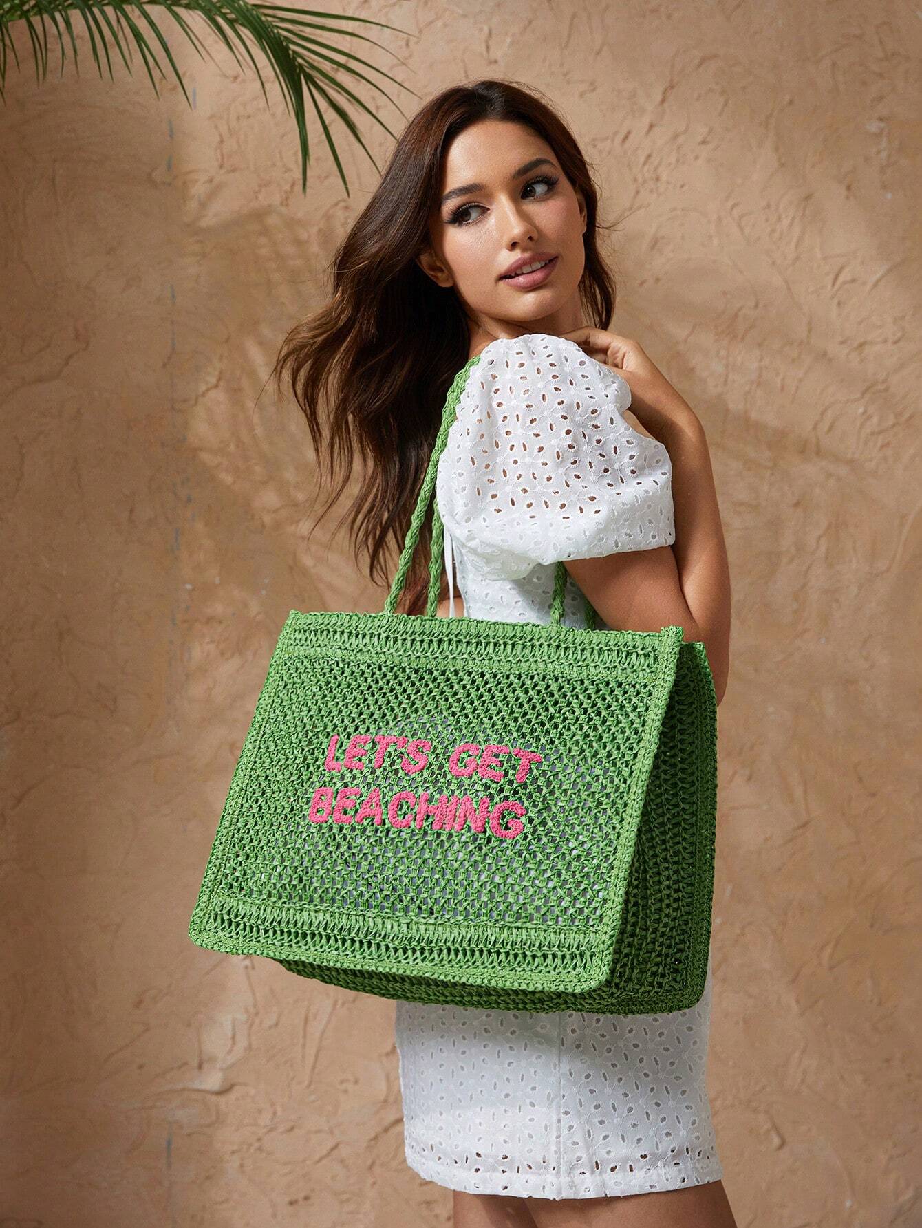Green Beach Tote Bag