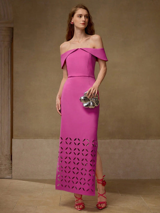 Off Shoulders Pink Dress
