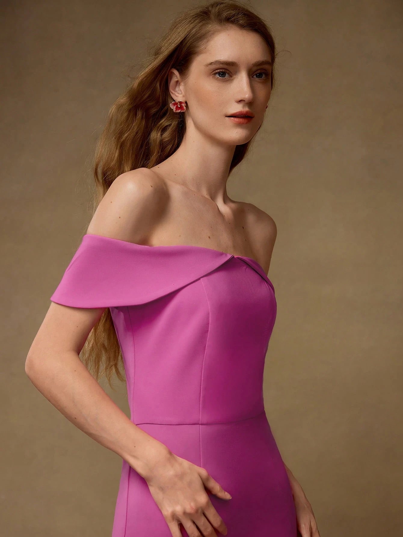 Off Shoulders Pink Dress