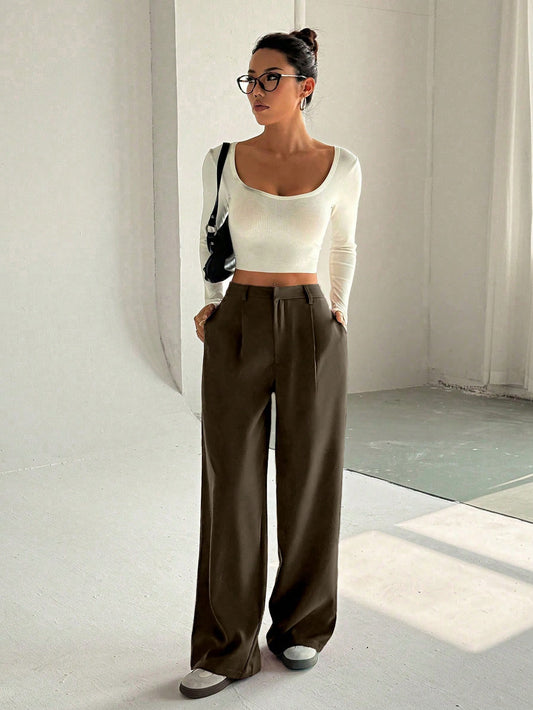 Brown High Pants