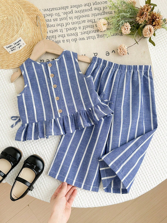 Girl Striped Top and Pants Set