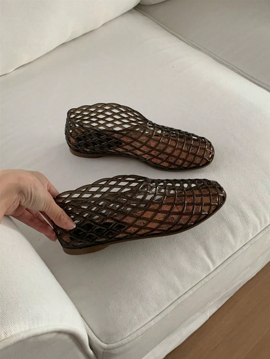 Grid Jelly Brown Shoes