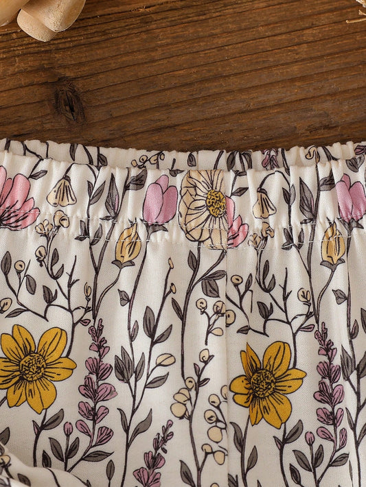 Girls Floral Printed Set