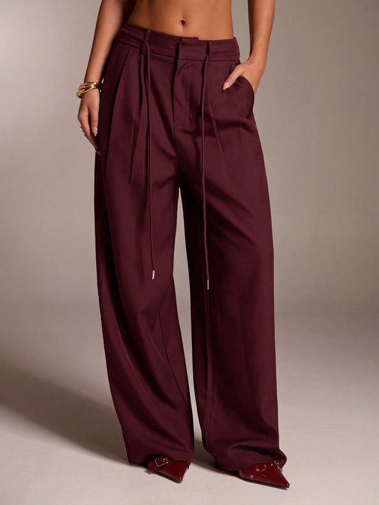 Burgundy Loose Pants