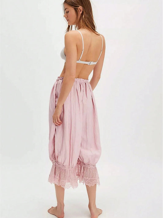 Pink Lace Loose Pants