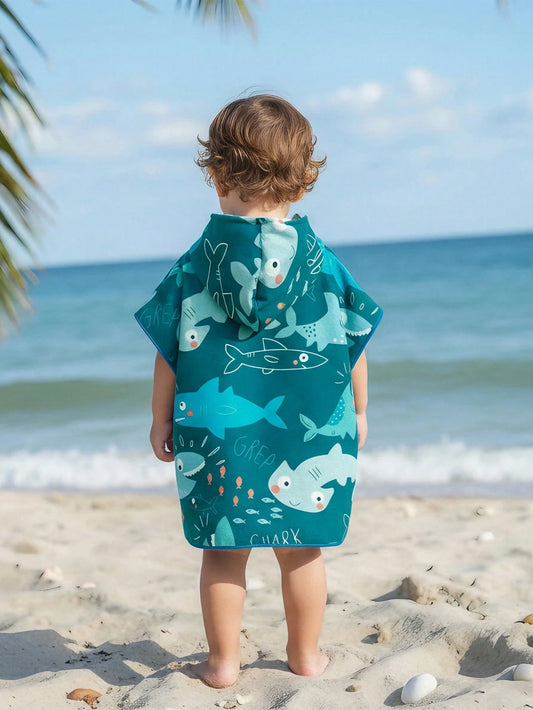 Shark Printed Poncho
