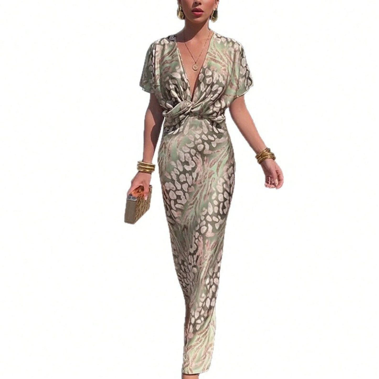 Printed Twist Knot Dress