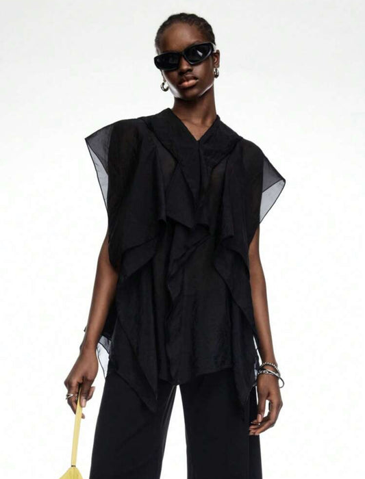 Ruffles Black Top