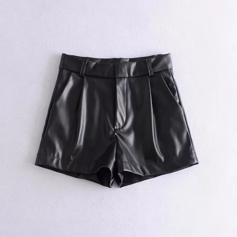 Black Leather Shorts