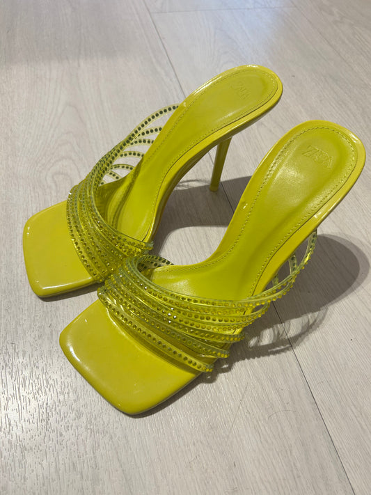 Clear Sparkly Neon Sandals