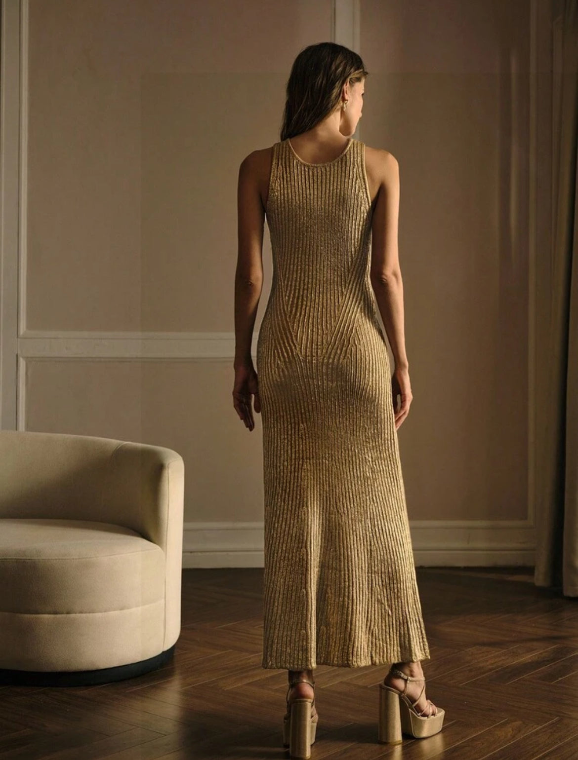 Knit Golden Dress