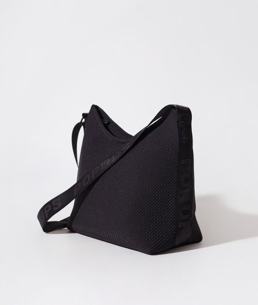 HOBO CROSSBODY BAG - TEXTURED BLACK