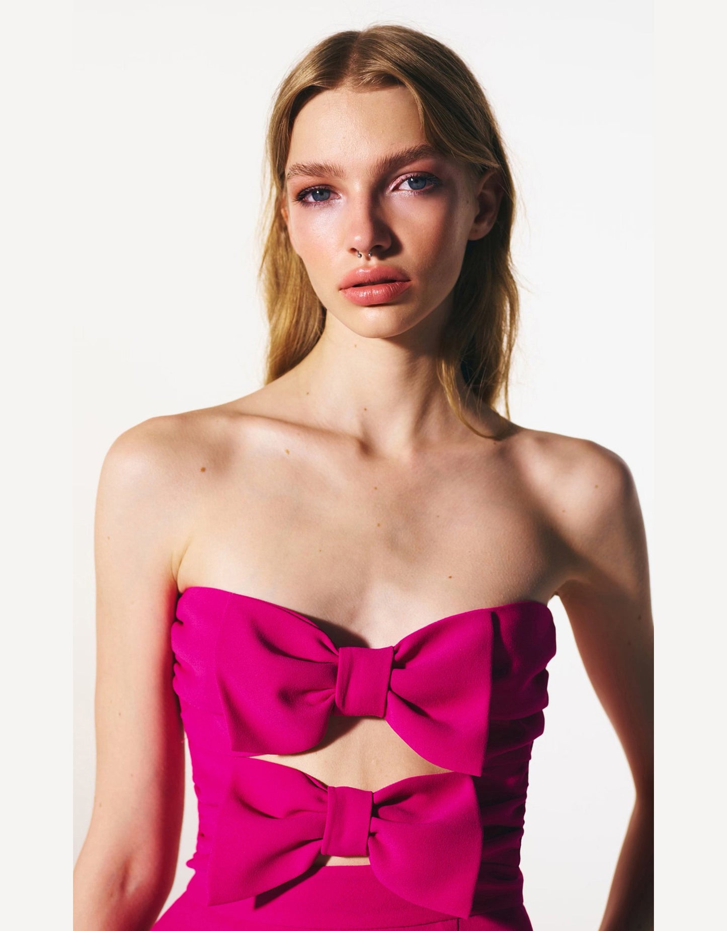 Fuchsia Bow Knot Mini Dress