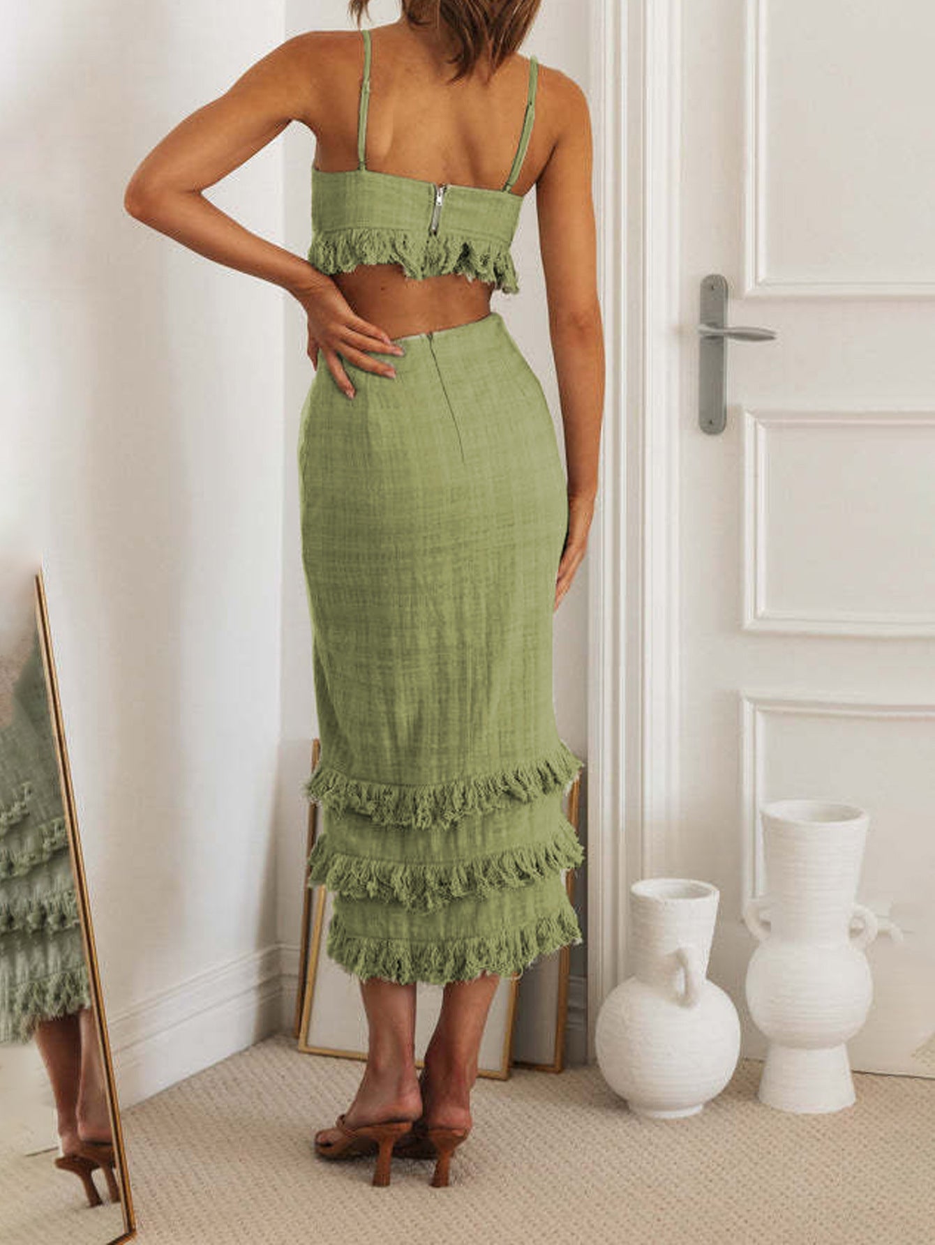 Green Cut Out Dress