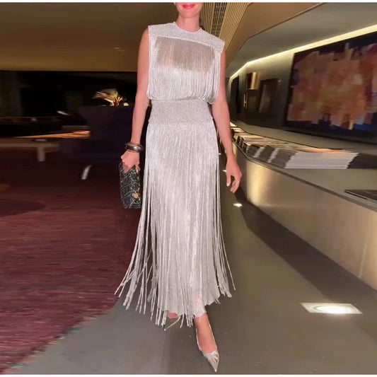 Silver Tassel Dress