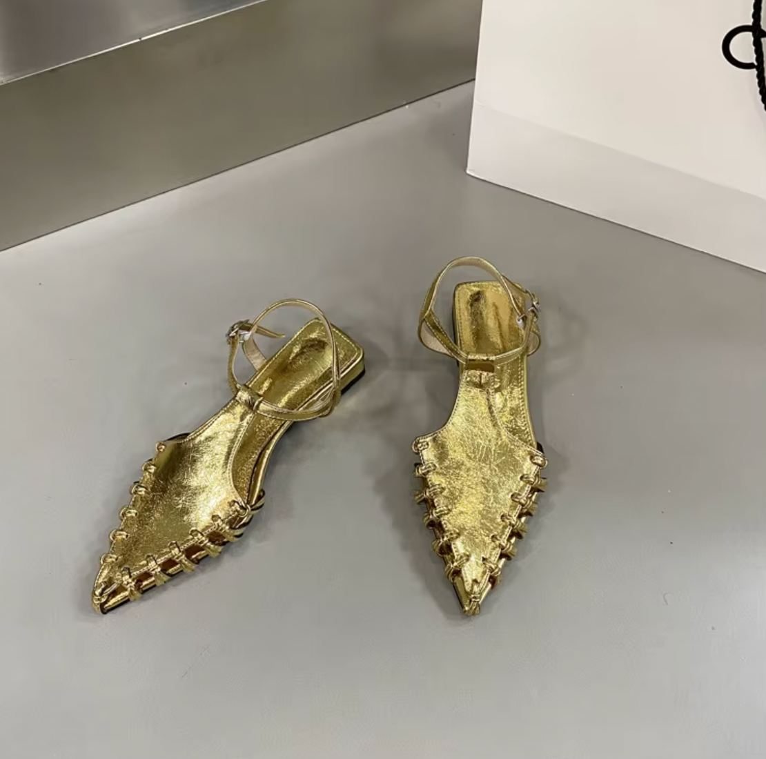 Golden Pointy Shoes