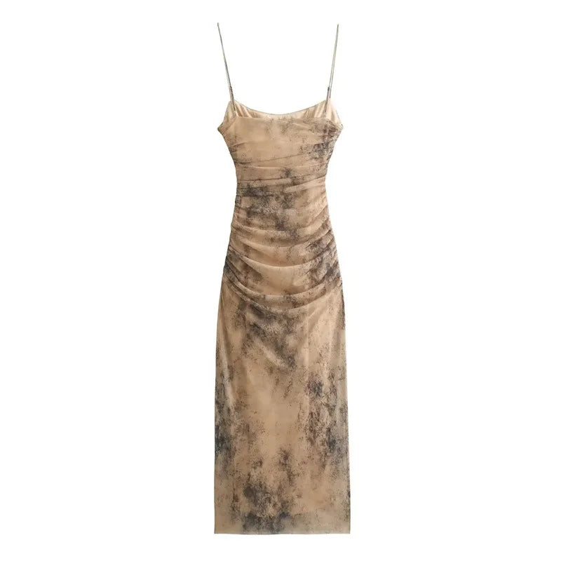 Tie Dye Long Mesh Dress