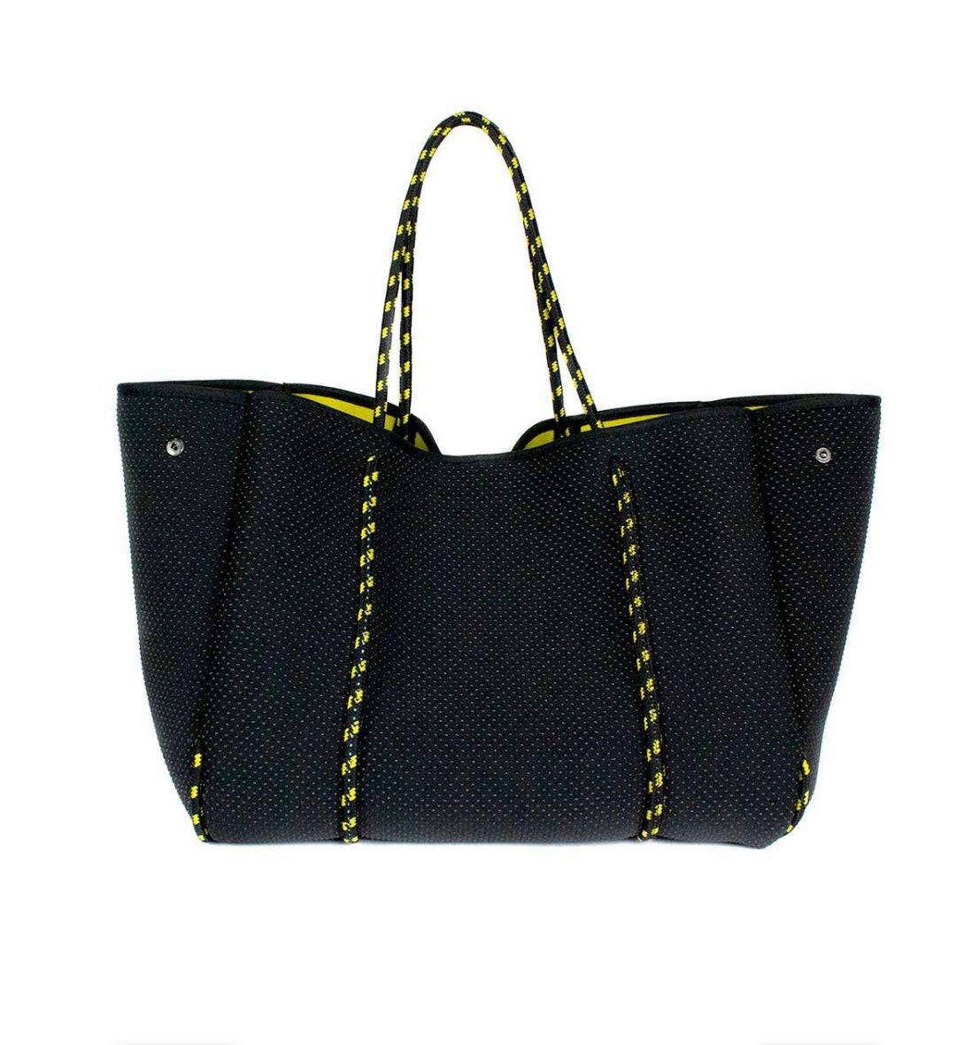 EVERYDAY TOTE BAG - BLACK & YELLOW DOTTED