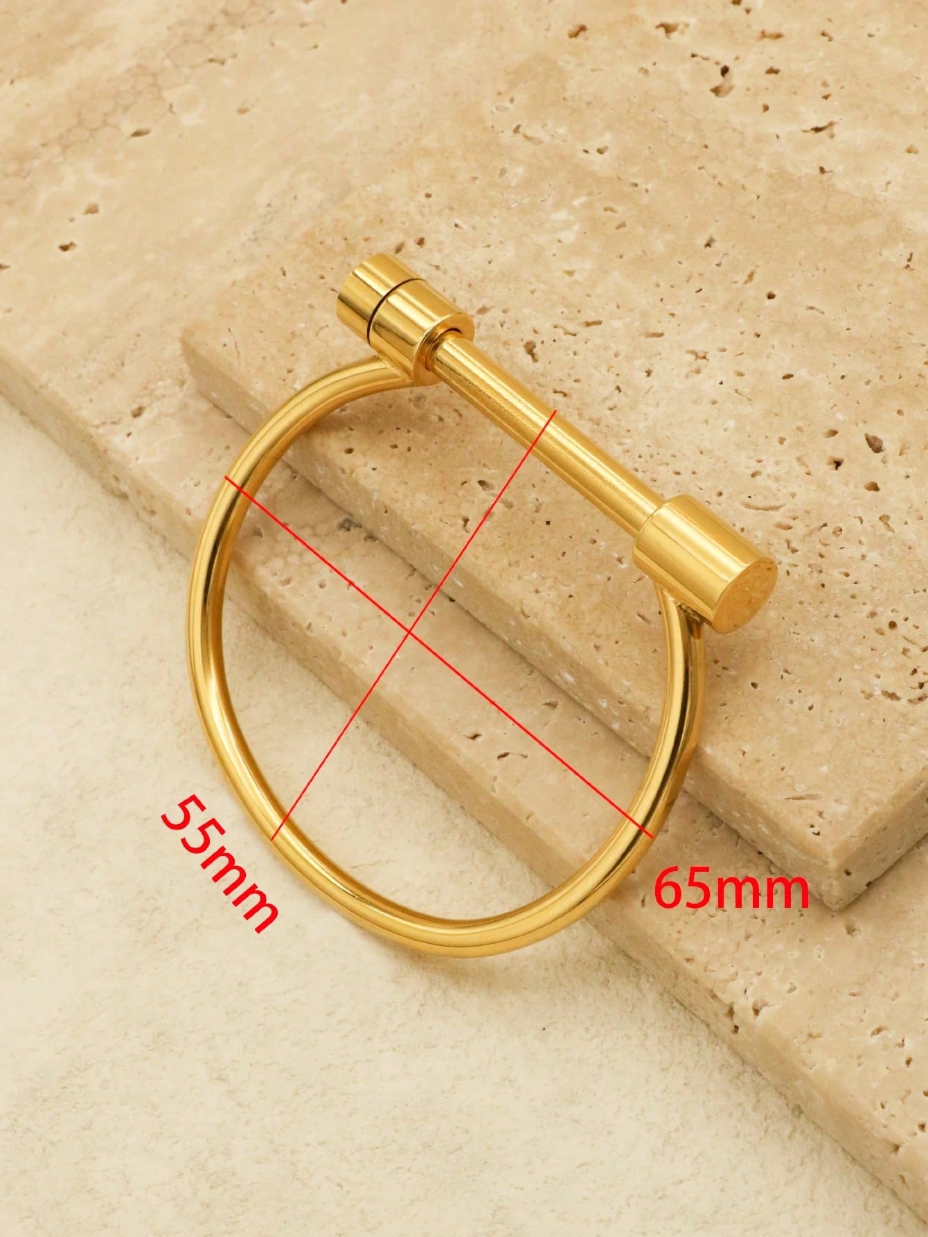 Cuff Bracelet Metal Screw - Golden