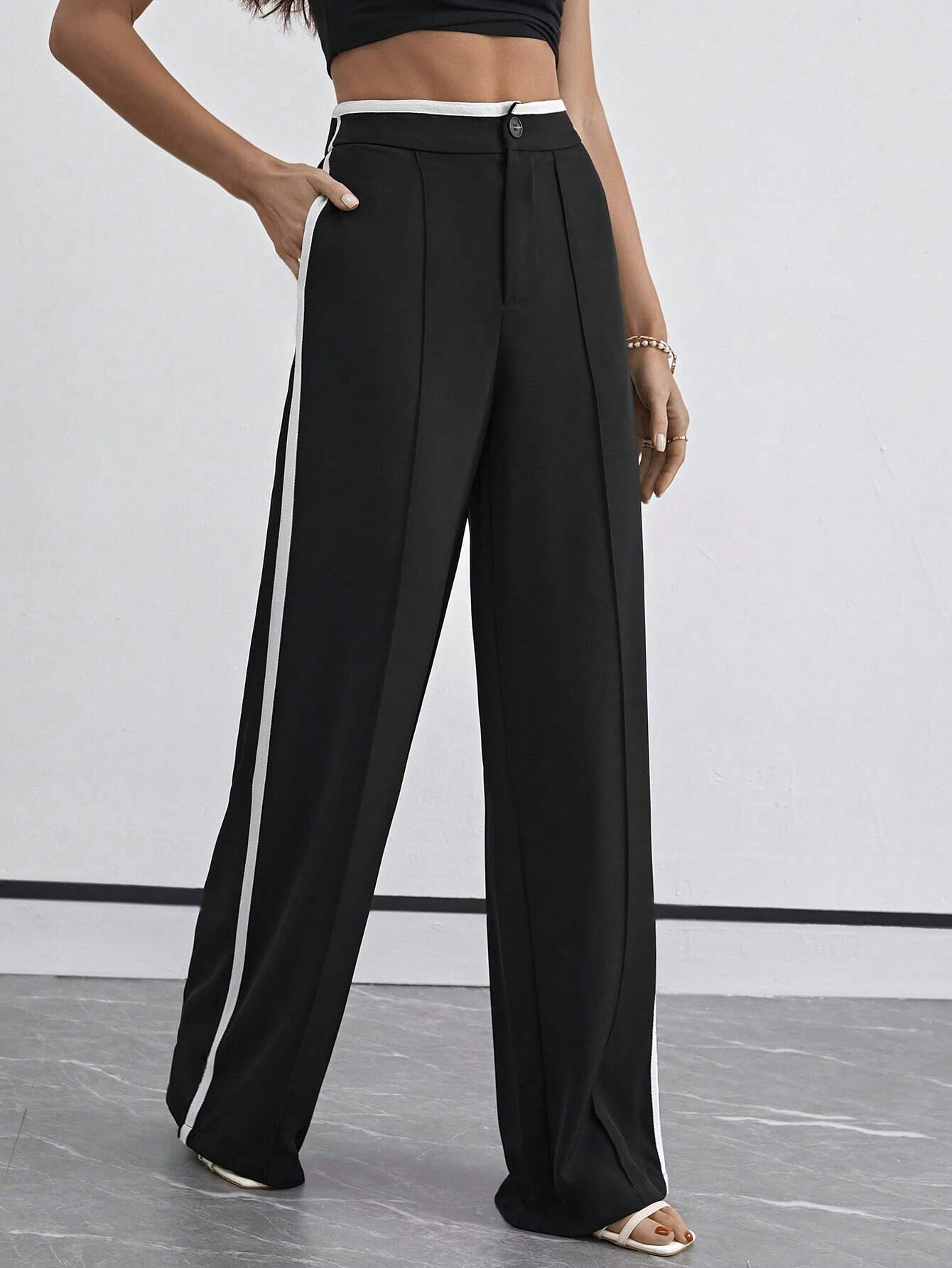 Pantalon Largo de Rayas Laterales