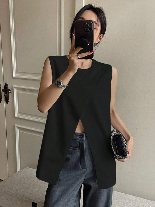 Open Front Black Top