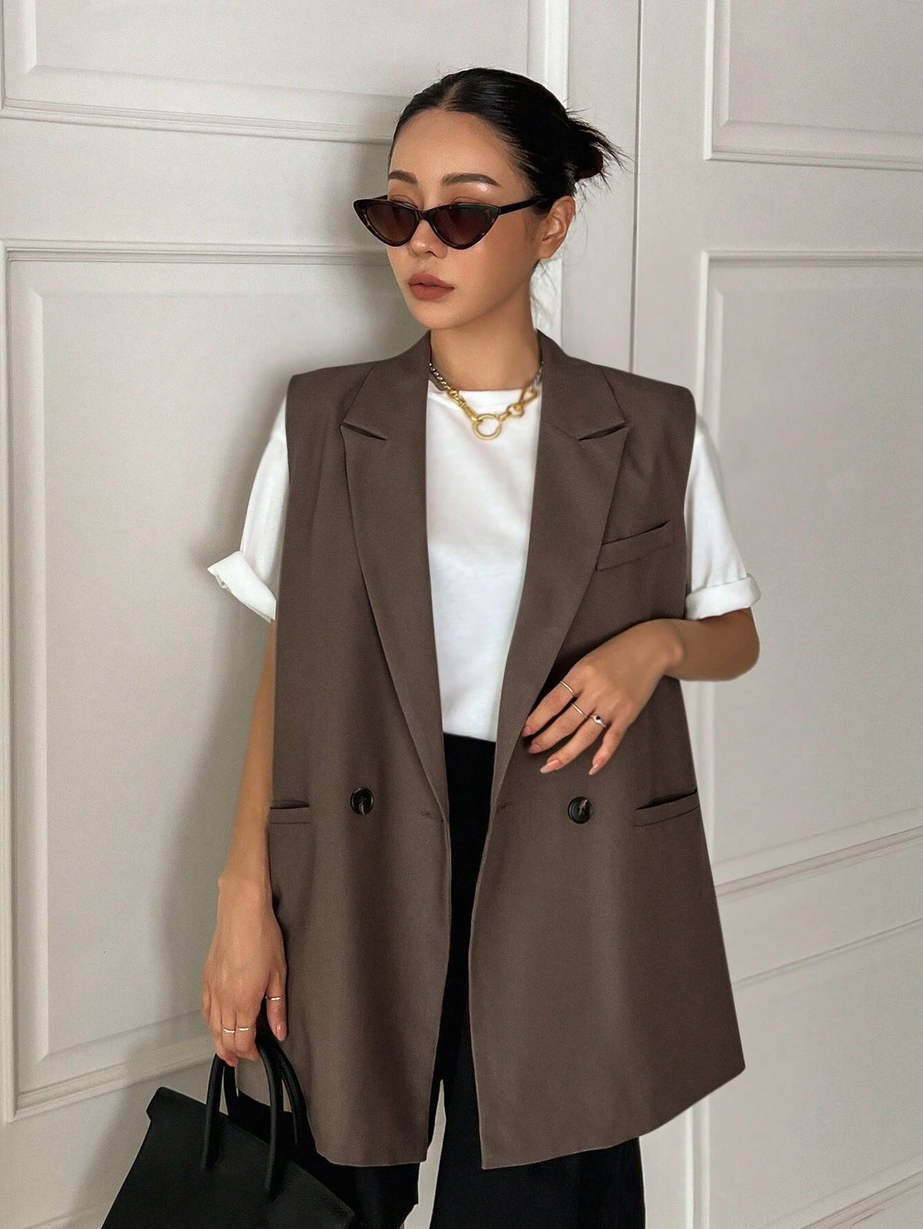 Brown Blazer Vest