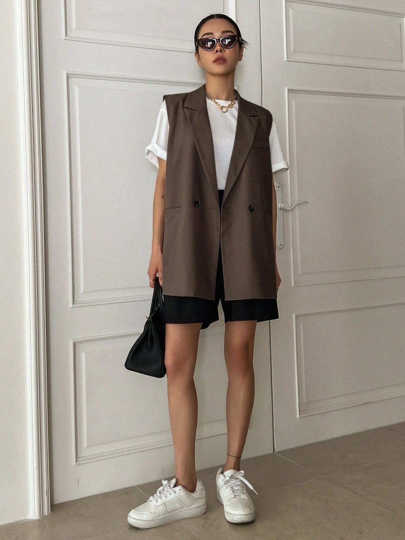 Brown Blazer Vest