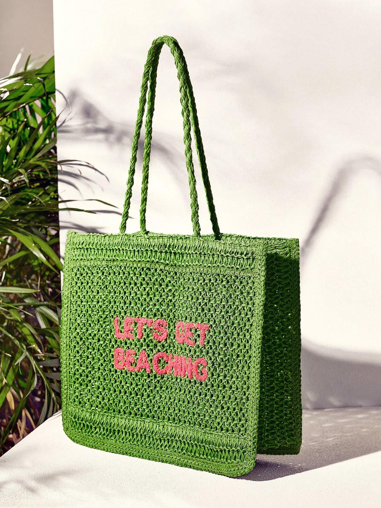 Green Beach Tote Bag