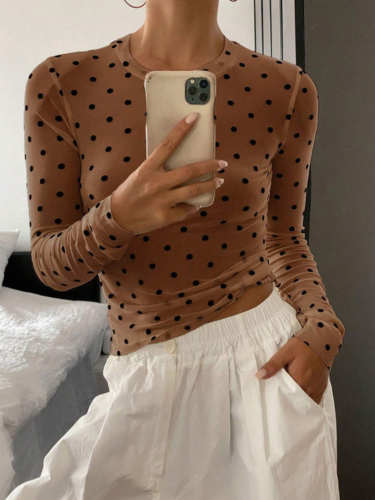 Mesh Dotted Top