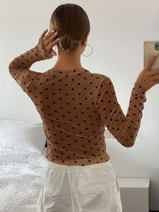 Mesh Dotted Top