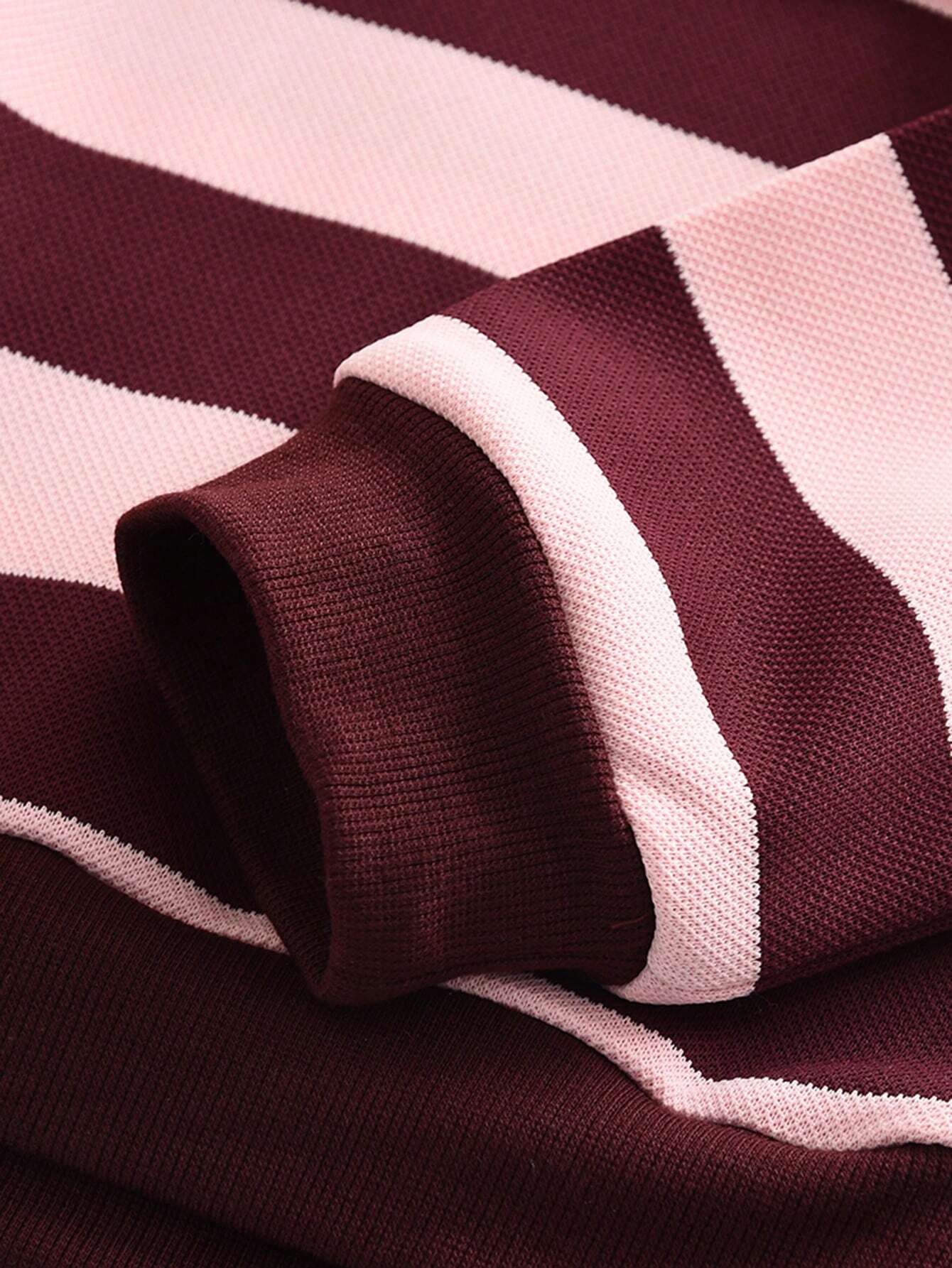 Girls Stripes Burgundy Set
