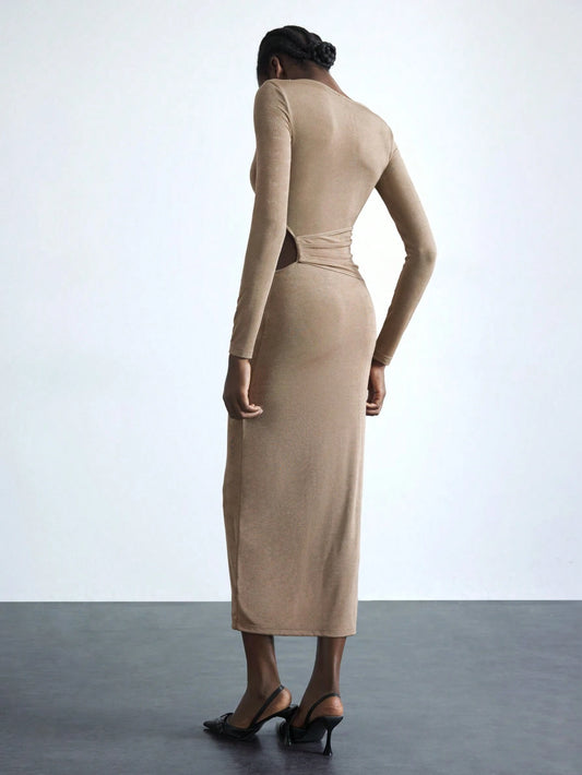 Long Sleeve Fitted Dress