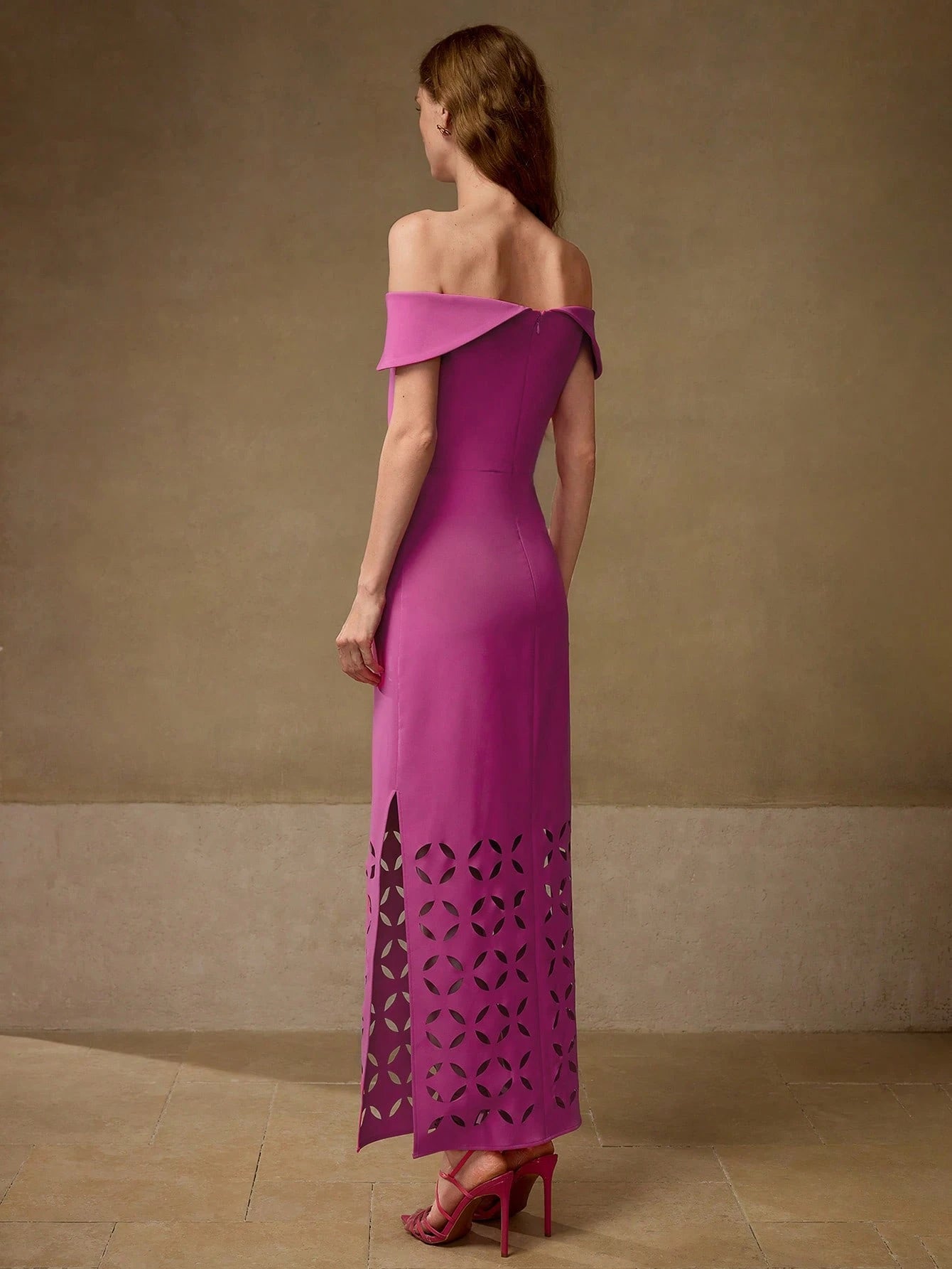 Off Shoulders Pink Dress