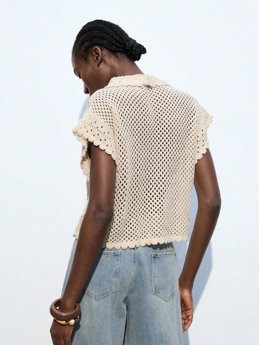 Crochet Beige Shirt