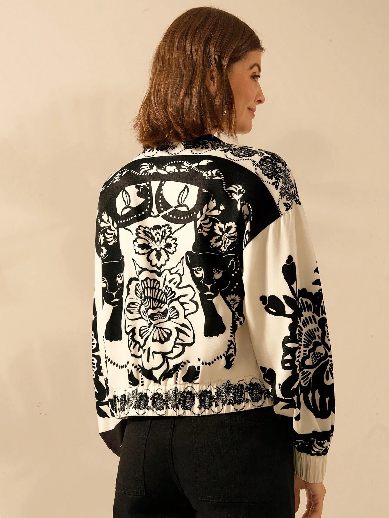 Black & White printed Jacket