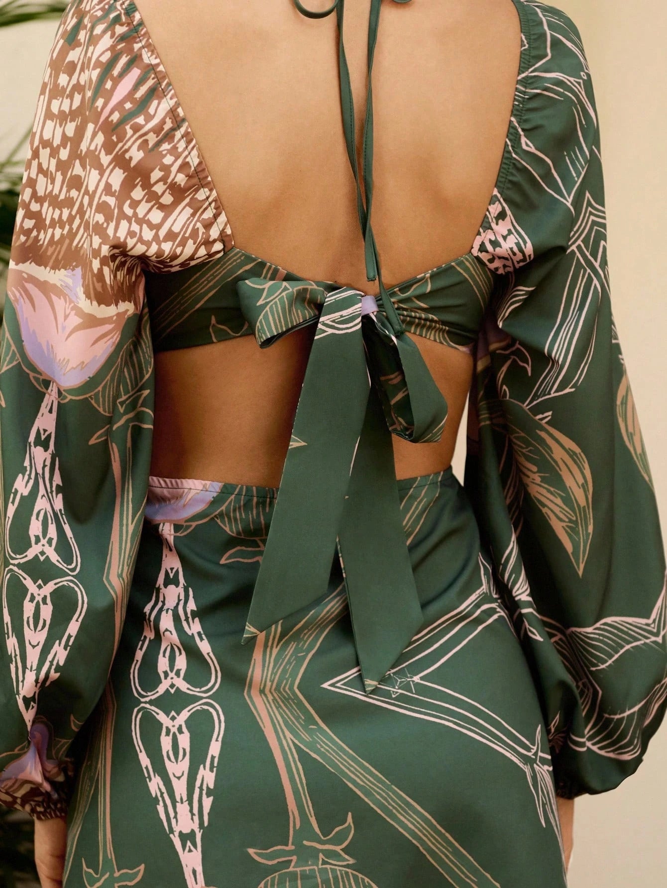 Printed green dress