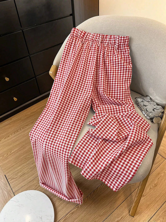 Red Vichy Pants