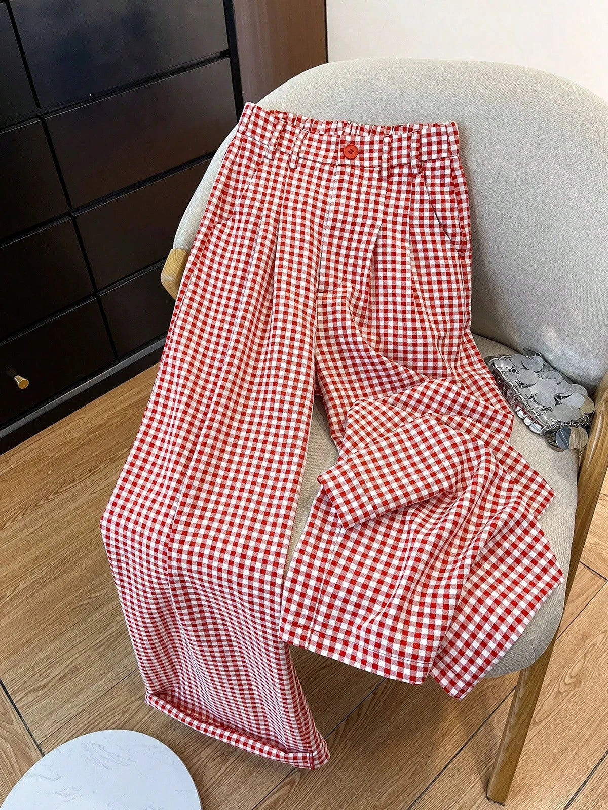 Red Vichy Pants
