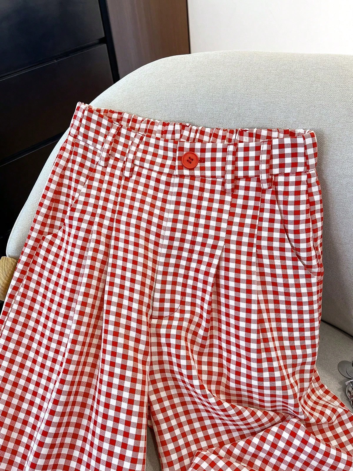Red Vichy Pants