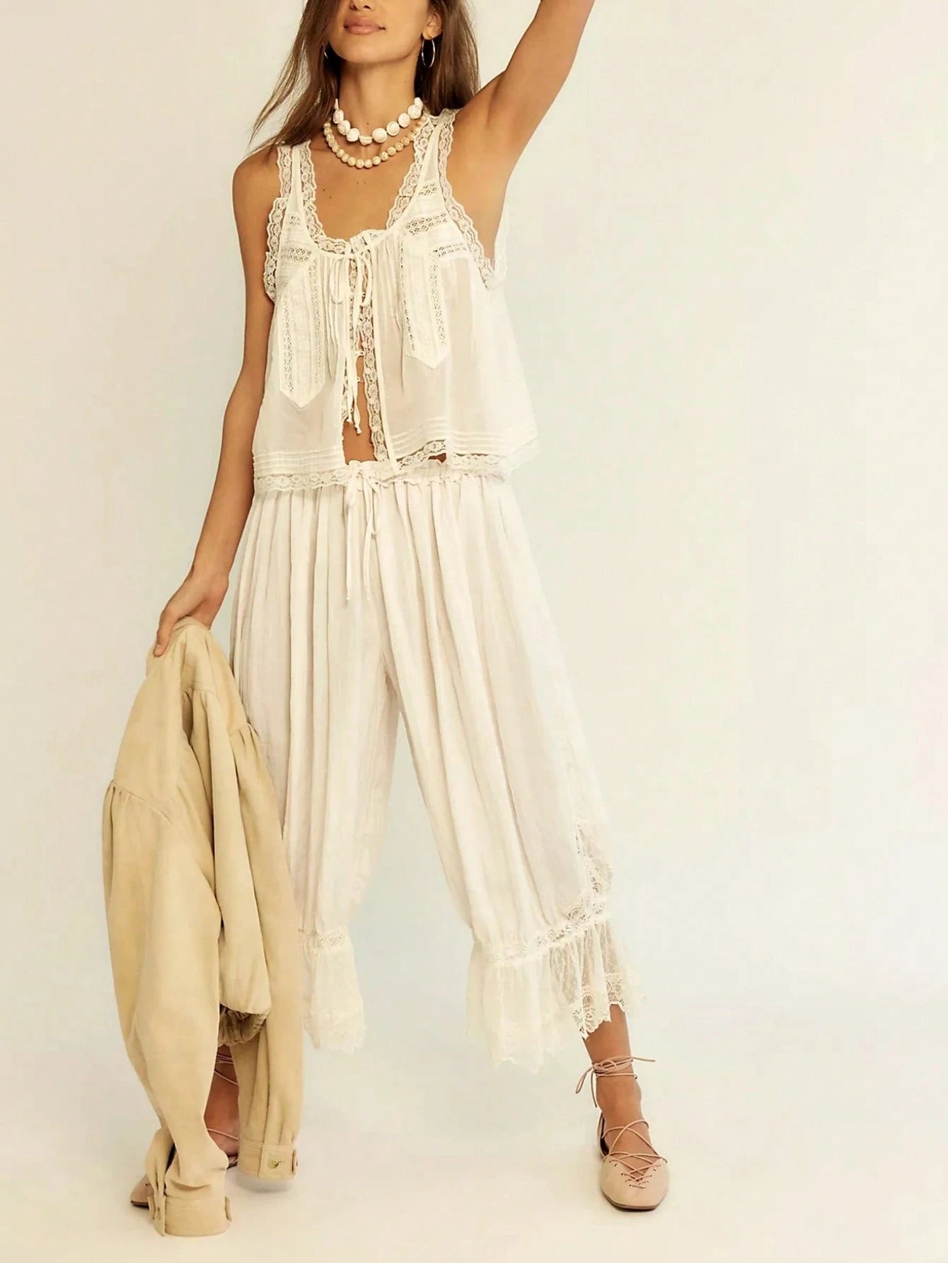 Boho White 2 pieces Set