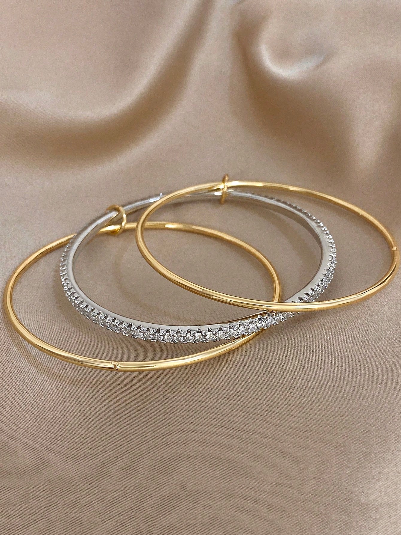 Golden and Color Silver Attached Stainless Steel Bangle