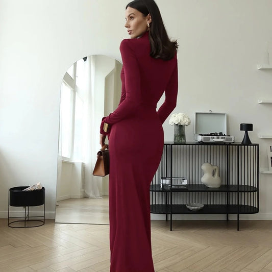 Burgundy Long Dress
