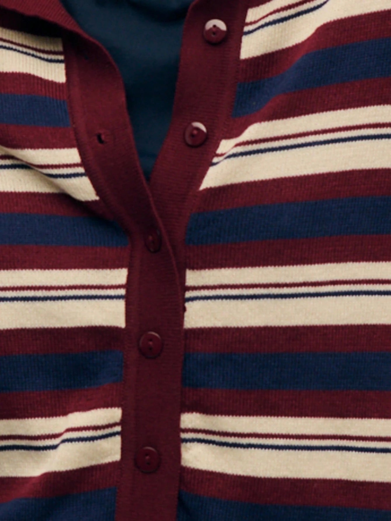 Striped Knit Cardigan With Button Front