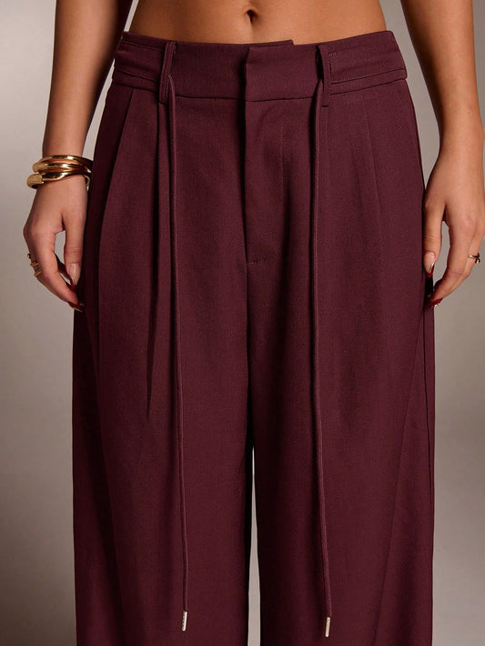 Burgundy Loose Pants