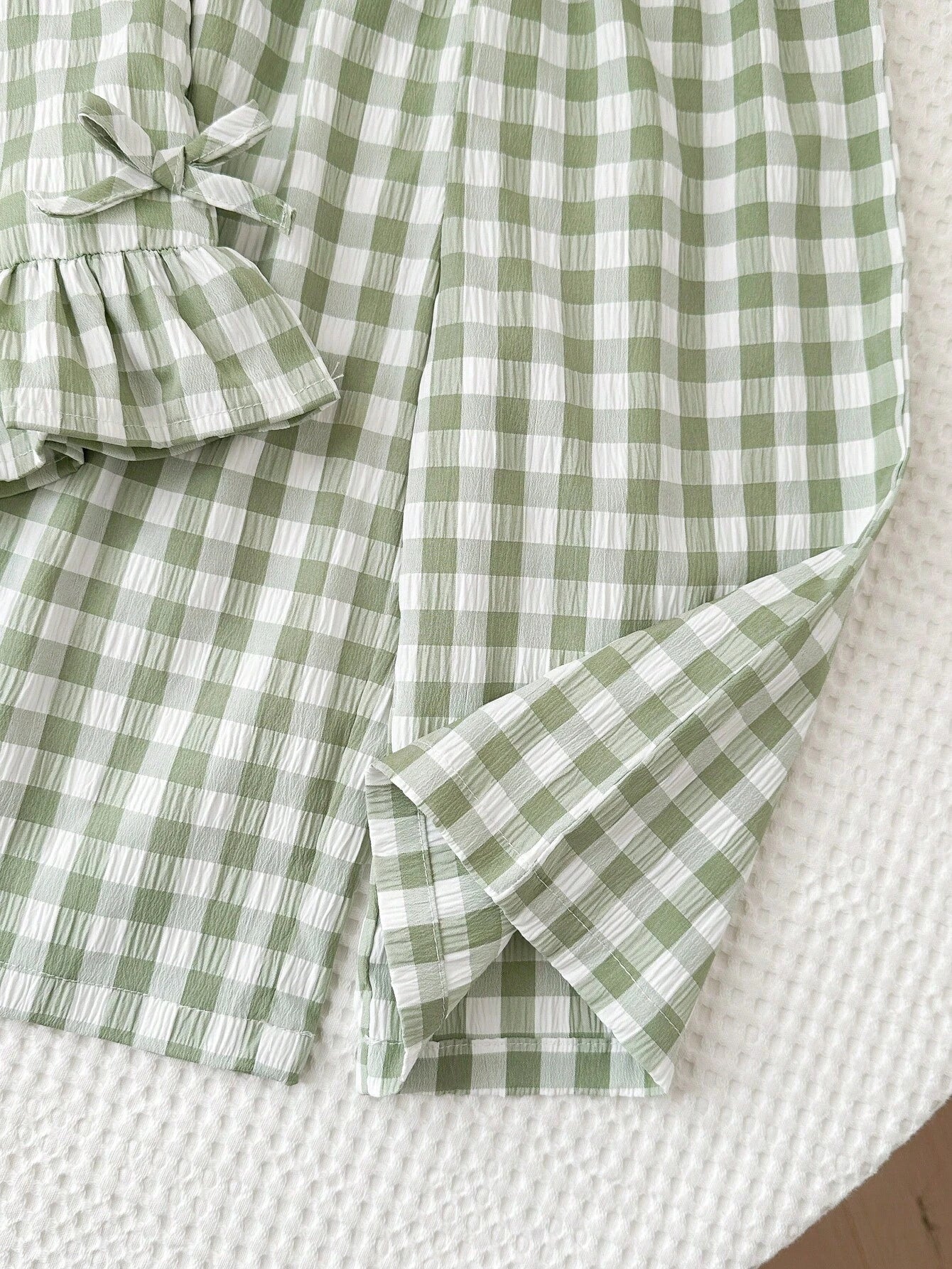 Girls Chequers Green Set