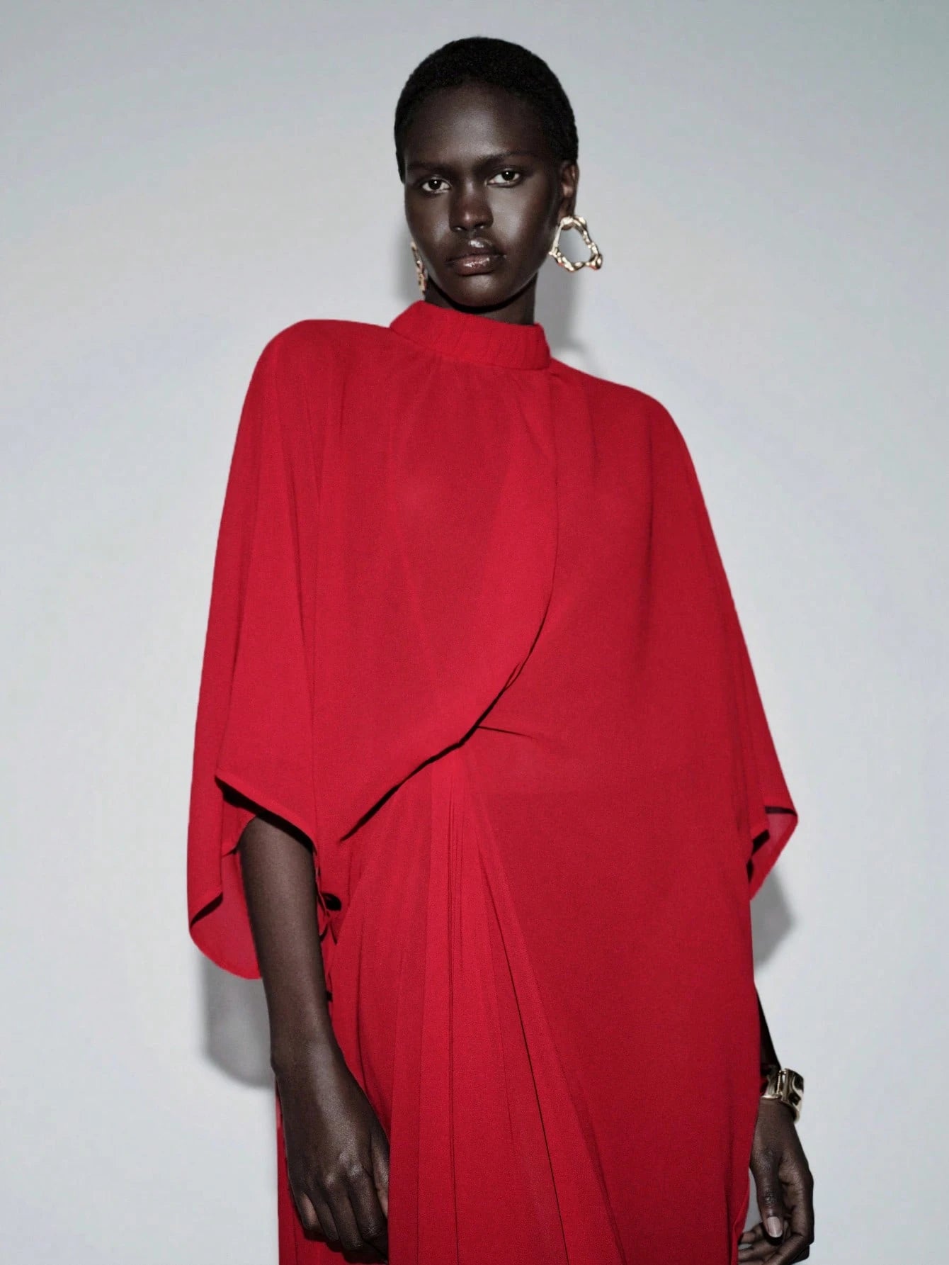 Twist Waist Maxi Red Dress