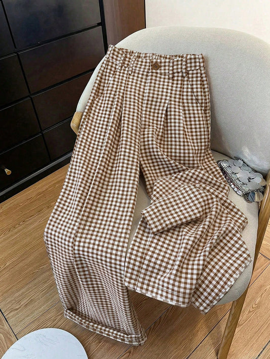 Plaid Brown Pants