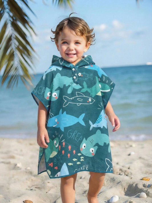 Shark Printed Poncho