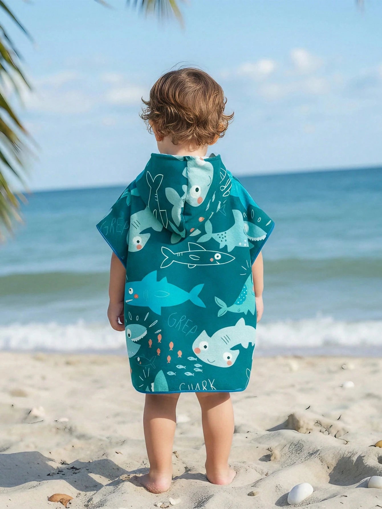 Shark Printed Poncho